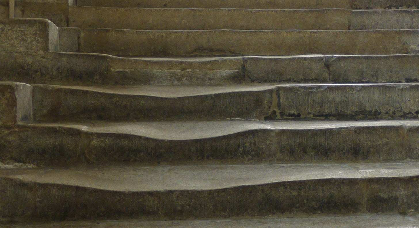 Photograph of worn stone steps